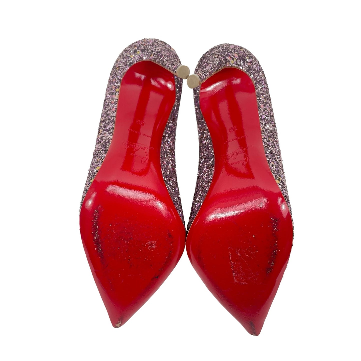 Christian Louboutin Pigalle 120 Glitter Pumps Pointed Toe Pink Size 38