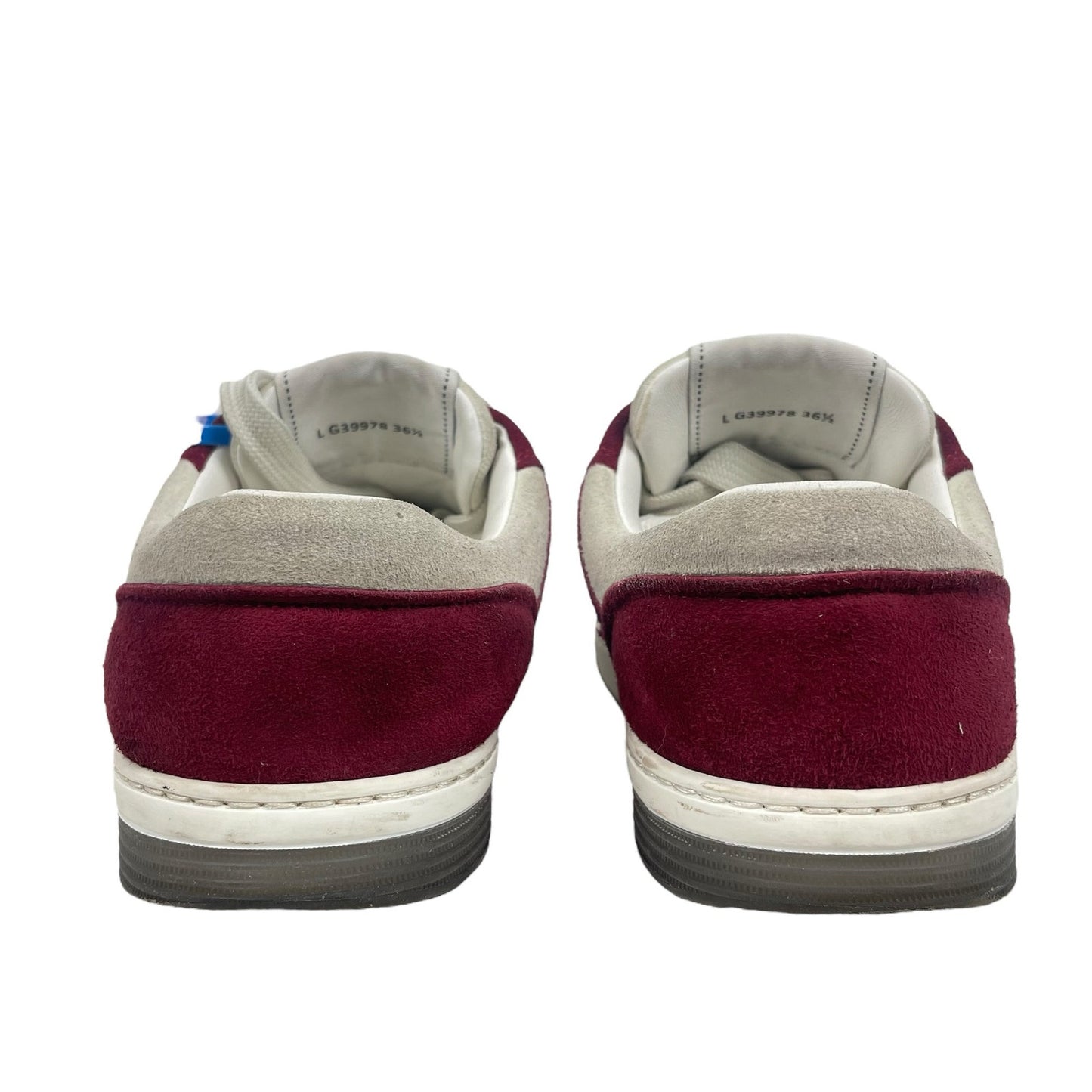 Chanel CC Logo Suede Kidskin Lace Up Sneakers Burgundy 2023 Size 36.5