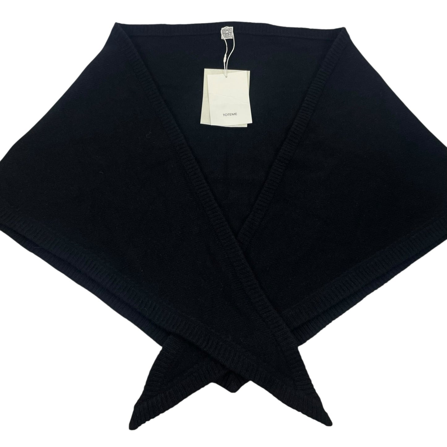 Toteme Triangle Wool & Cashmere Blend Scarf Wrap Black One Size