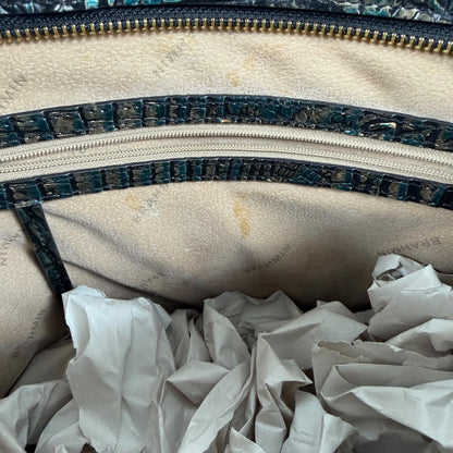 Brahmin Quinn Agata Melbourne Bucket Bag Metallic Green