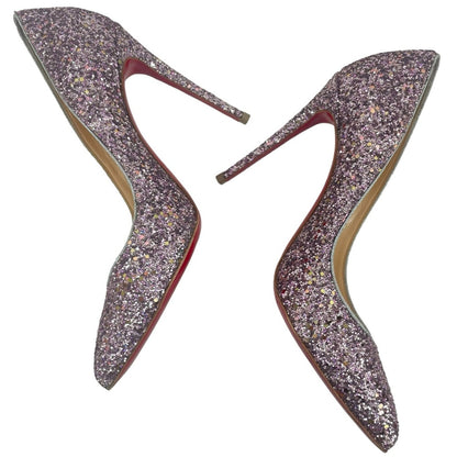 Christian Louboutin Pigalle 120 Glitter Pointed Toe Pump Pink Size 38