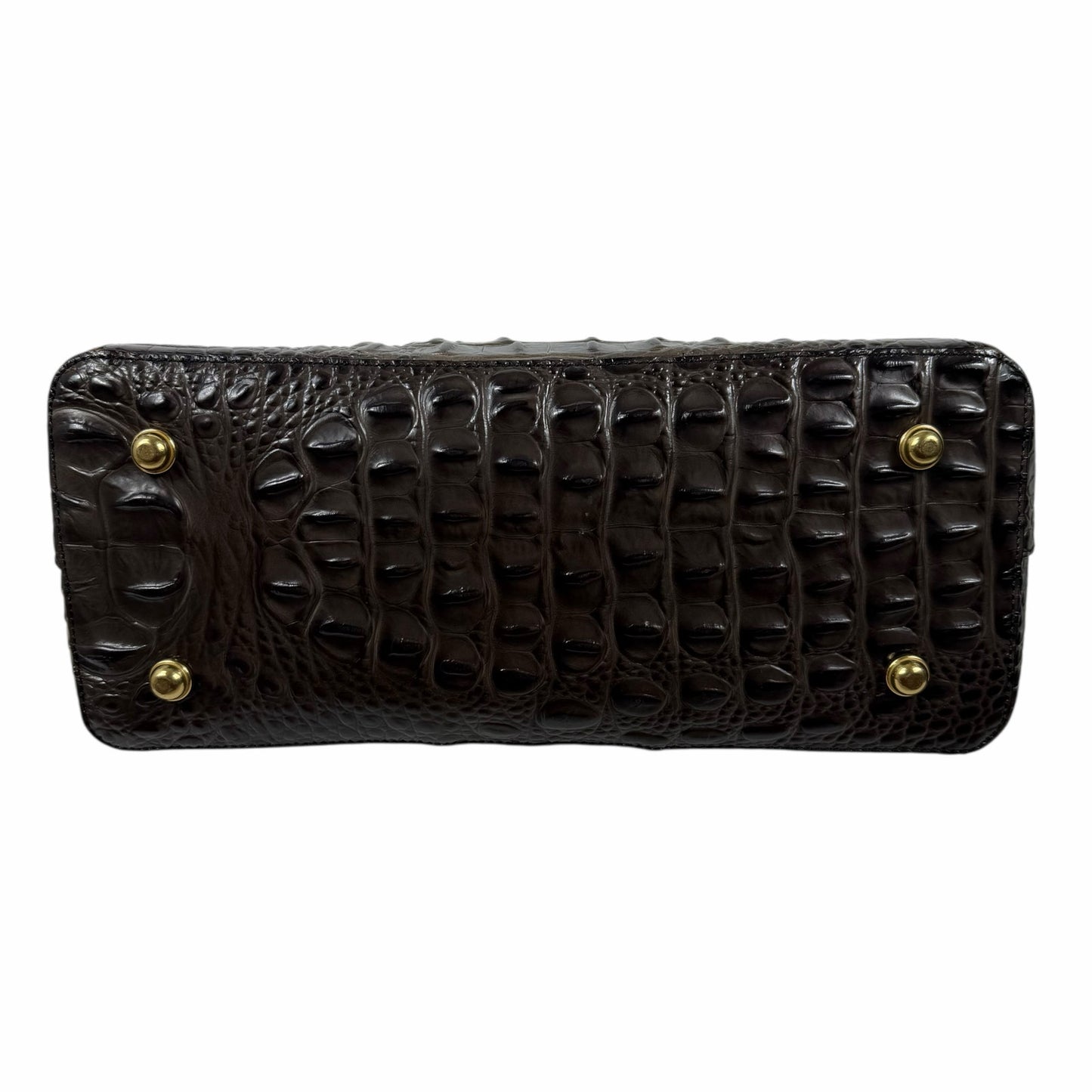 Brahmin Melbourne Shopper Tote Bag Brown Croc Embossed Leather