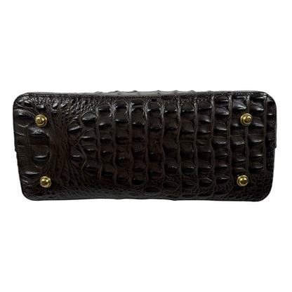 Brahmin Melbourne Shopper Tote Bag Brown Croc Embossed Leather