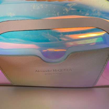 Alexander McQueen Mini Jewelled Crossbody Bag Holographic Pink PVC Leather