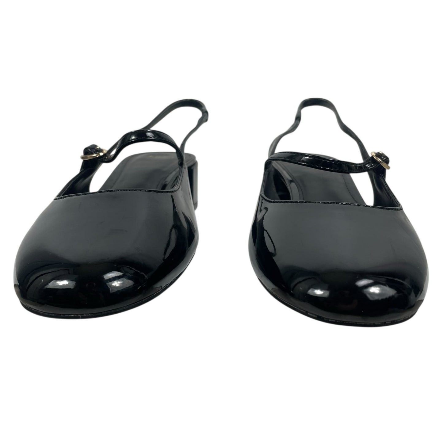 Mango Patent Leather Effect Slingback Mary Jane Pump Black Size 40