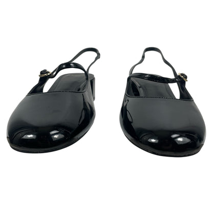 Mango Patent Leather Effect Slingback Mary Jane Pump Black Size 40