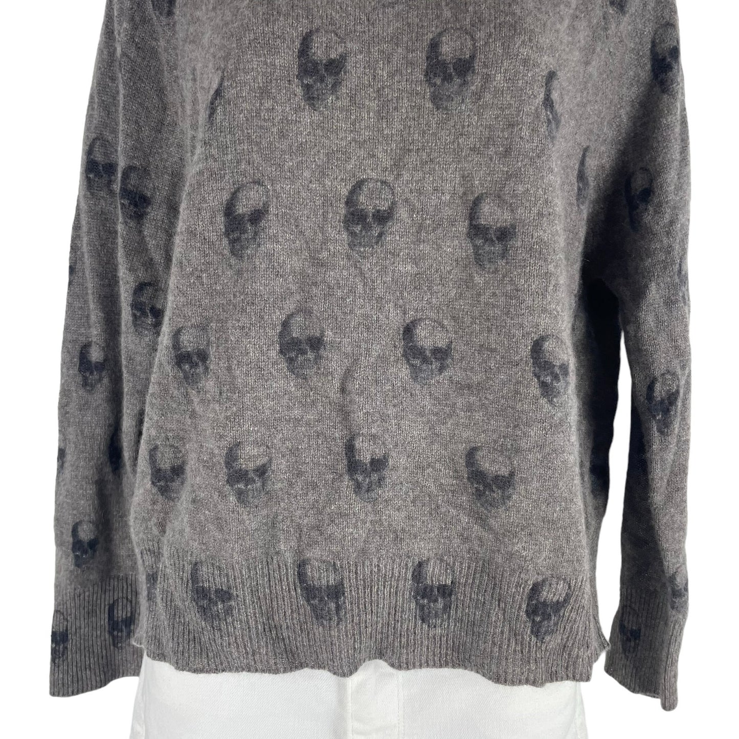 Skull Cashmere Cara Jack Crew Neck Sweater Dark Brown Size S