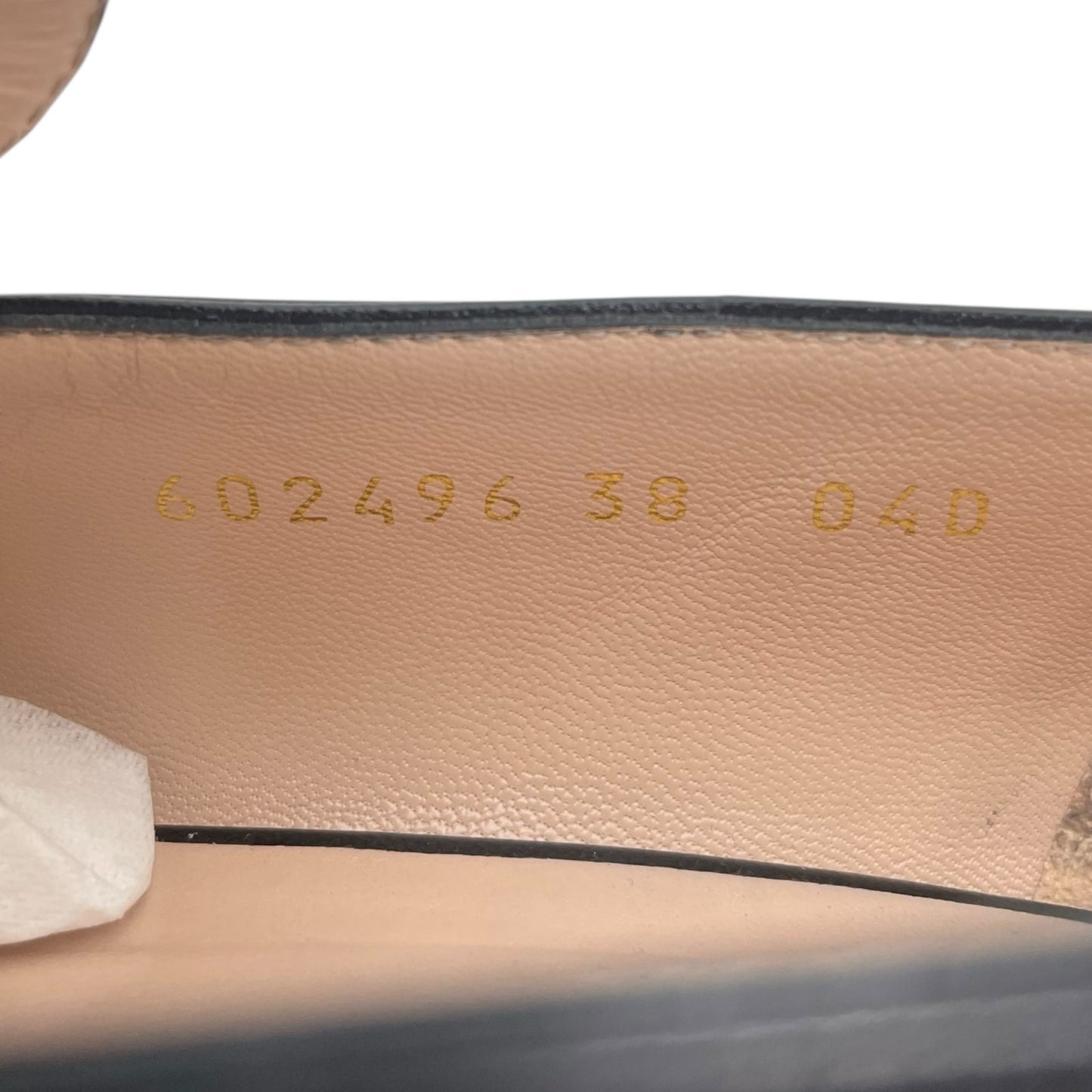 Gucci Double GG Logo Square Toe Slip On Leather Loafer Black Size 38