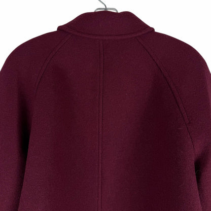 J. Crew Cropped Wool Blend Swing Coat Vintage Burgundy Size M Petite