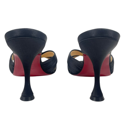 Christian Louboutin Nicol is Back 85 Crepe Satin Mule Sandal Size 37.5