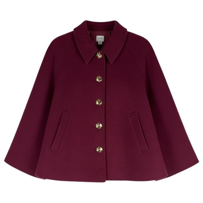 J. Crew Cropped Wool Blend Swing Coat Vintage Burgundy Size M Petite