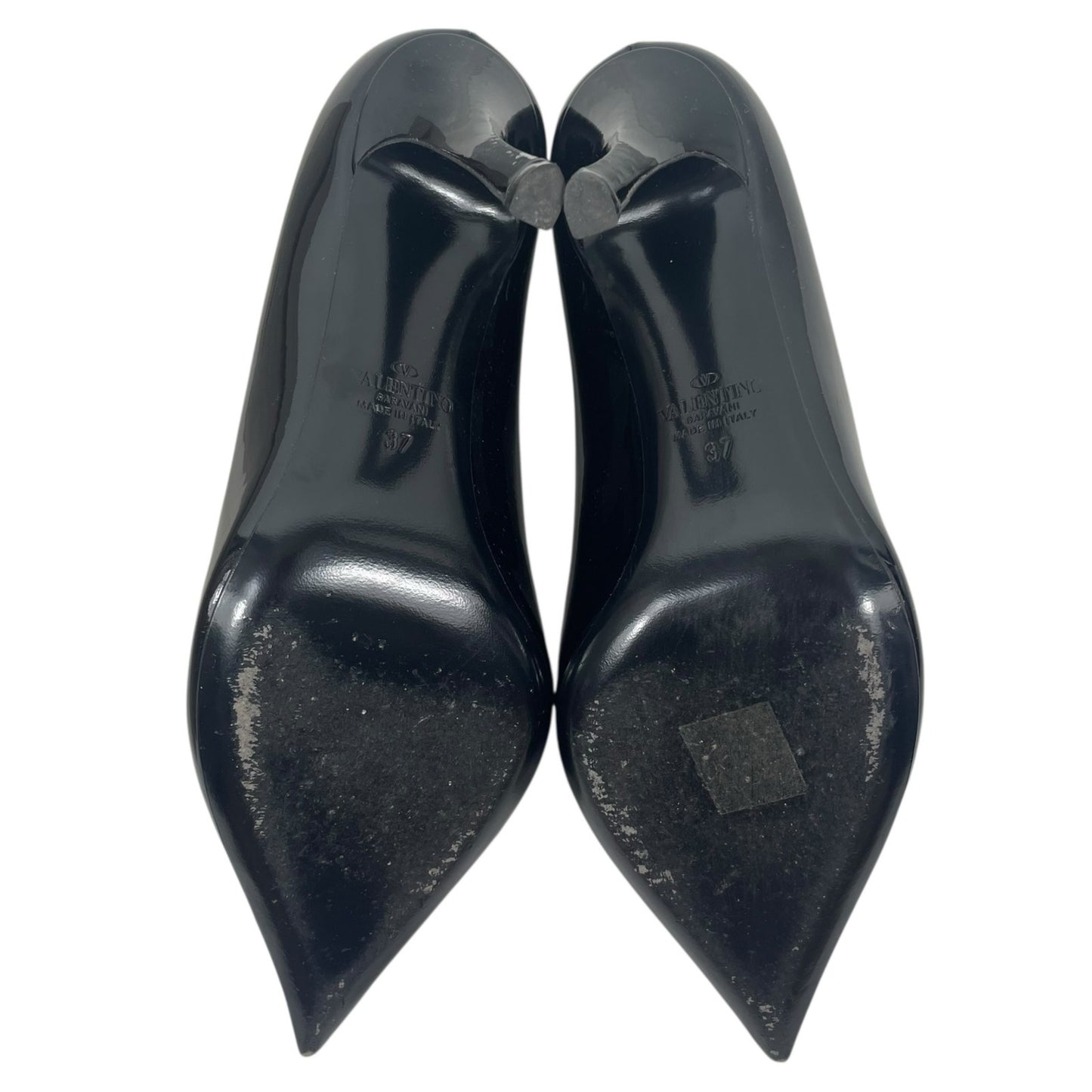 Valentino Garavani One Stud 100 Patent Leather Pumps Black Size 37