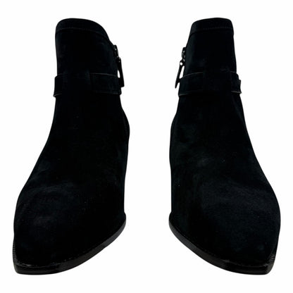 Cole Haan Norella Buckle Snip Toe Suede Ankle Boots Black Size 10B