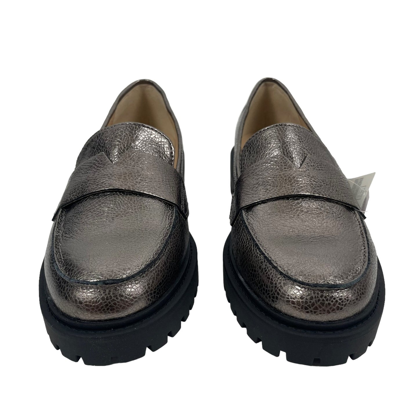 Banana Republic Lug Sole Metallic Loafers Pewter Brown Size 6