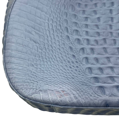 Brahmin Marianna Melbourne Leather Tote Bag Periwinkle Blue Croc Embossed