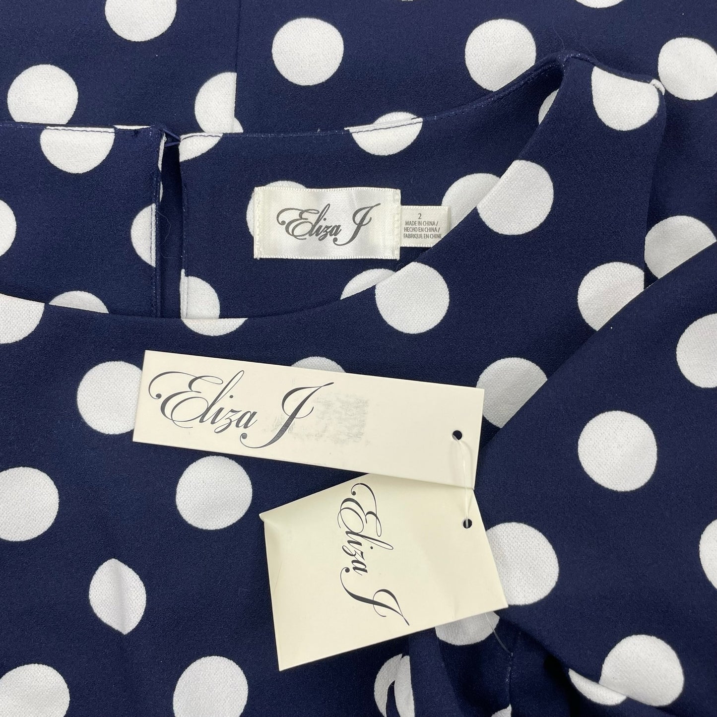 Eliza J Cold Shoulder Polka Dots Mini Dress Navy White Size 2