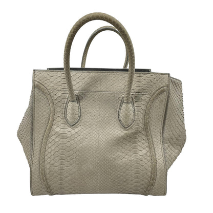 Celine Python Phantom Medium Luggage Tote Bag Gray Beige