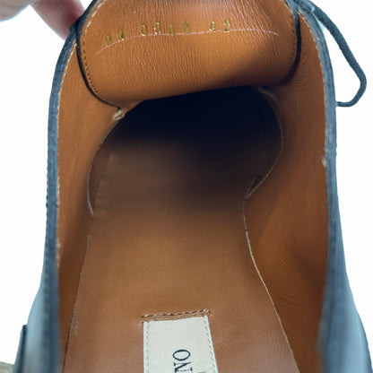 Valentino Garavani Black Derby Divise Leather Shoes Lace Up Size 42/ 9