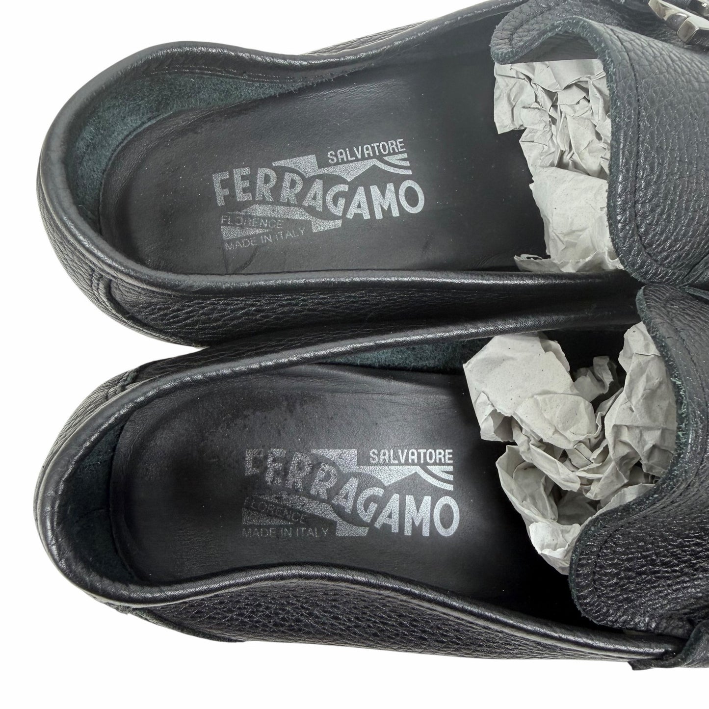 Salvatore Ferragamo Grandioso Gancini Bit Leather Loafer Black Size 10.5EE