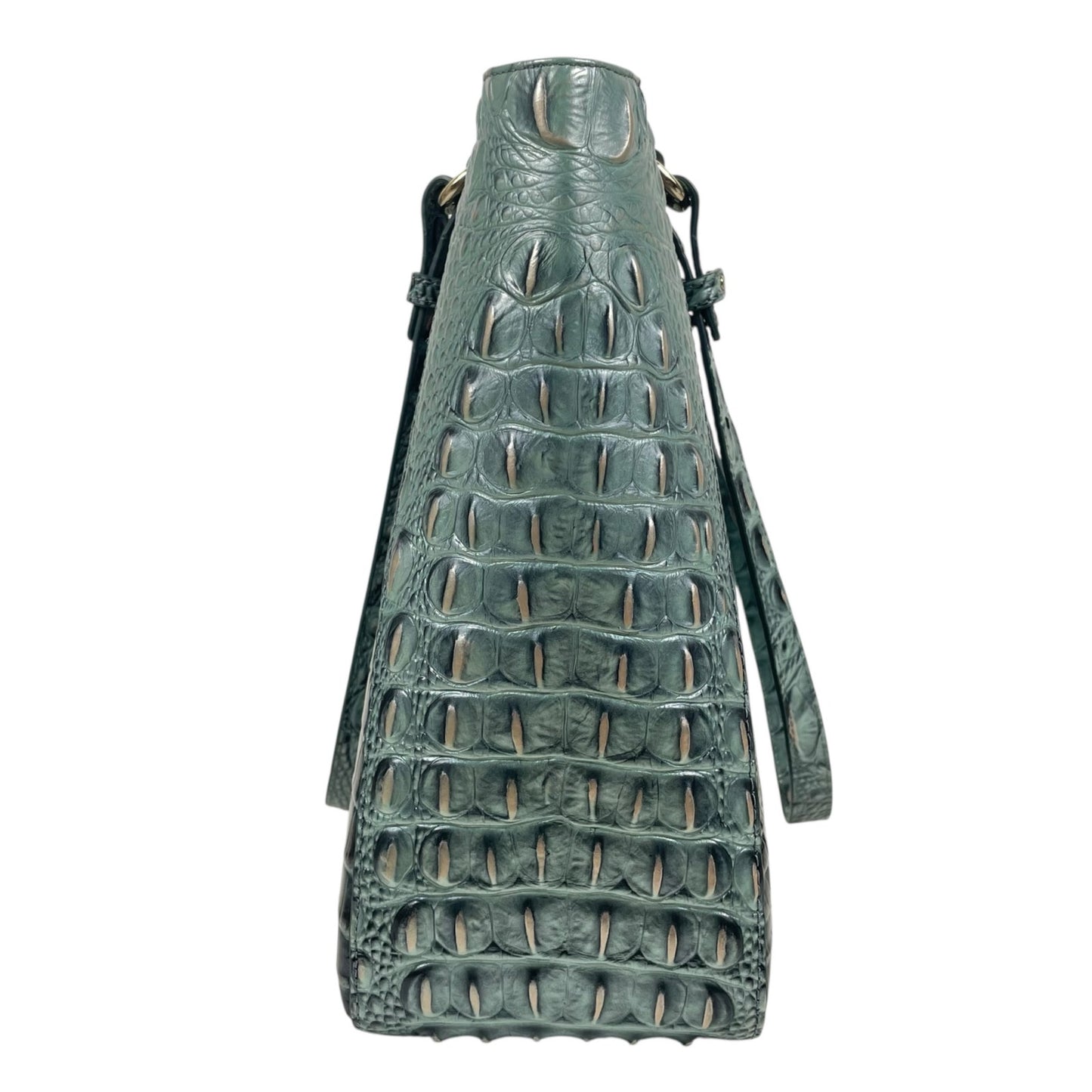 Brahmin Medium Irene Tote Bag Obsidian Melbourne Green Leather Croc Emboss