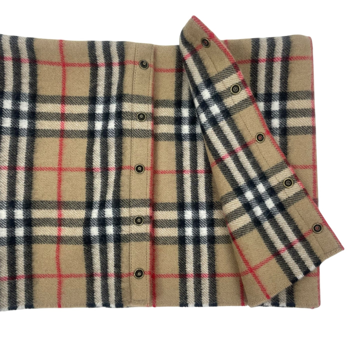 Burberry House Check Cashmere Neck Warmer Loop Scarf Tan Brown 26"x 9.5"
