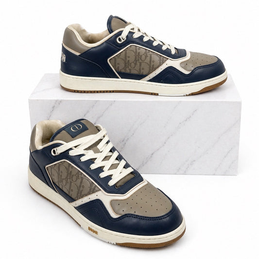 Christian Dior B27 Oblique Galaxy Low Top Sneaker Blue Gray Size 46/ Size 13
