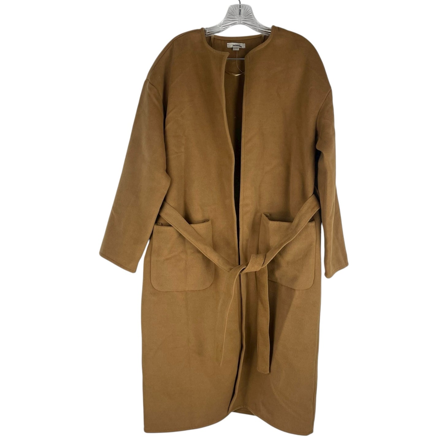Ann Taylor LOFT Belted Pocket Wrap Coat Jacket Perfect Camel Size XS/S