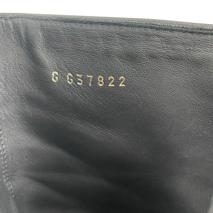 Chanel Coco Mark Logo Cap Toe Chain Short Leather Boots Black Size 39