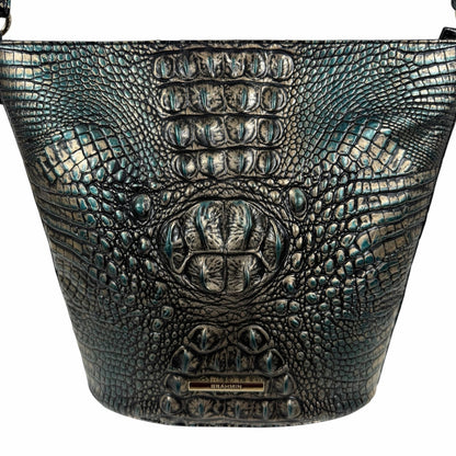 Brahmin Quinn Agata Melbourne Bucket Bag Metallic Green