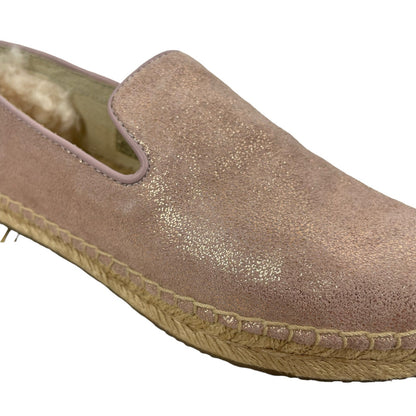 UGG W Sandrinne II Espadrille Flats Slip On Rose Gold Size 6