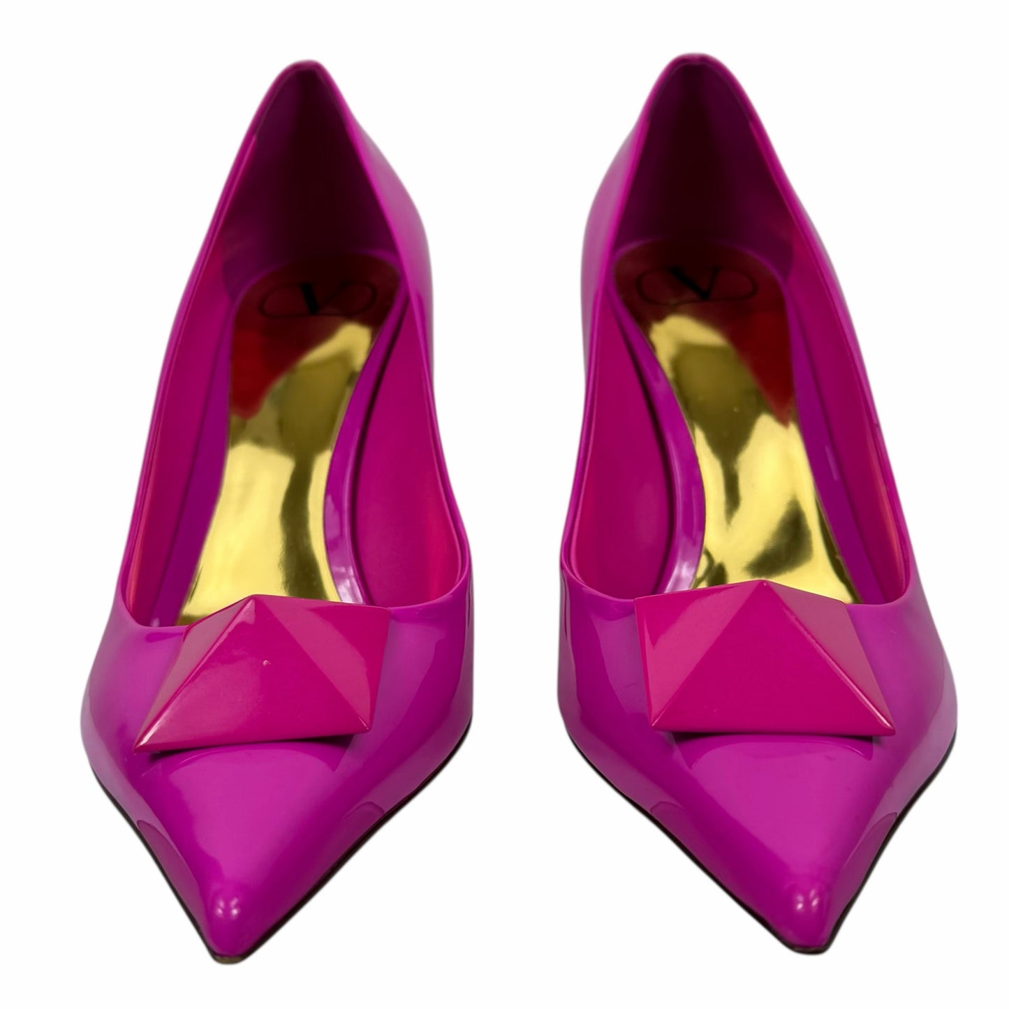 Valentino Garavani One Stud Patent Leather Pump Hot Pink Size 38
