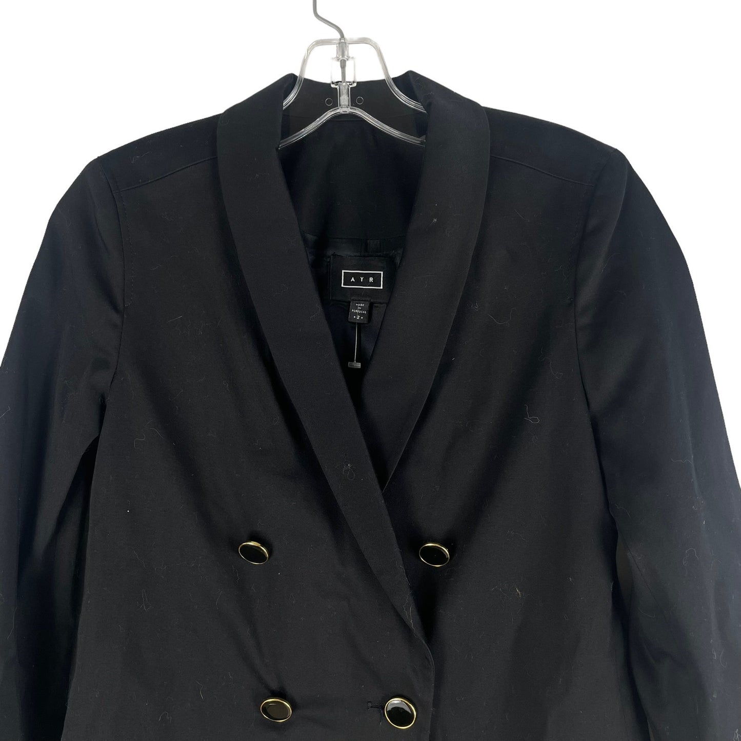 AYR The Coast Double Breasted Blazer Jacket Black Size 2