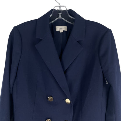 Ann Taylor LOFT Double Breasted Gold Button Blazer Jacket Navy Size 2