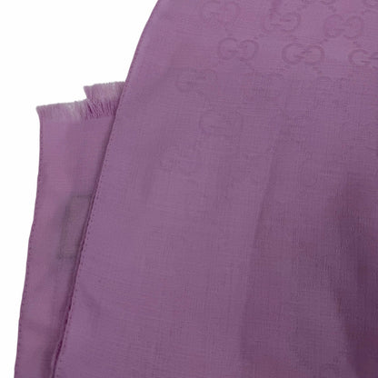 Gucci Wool Silk GG Monogram Light Jacquard Scarf Light Pink 18"x70"