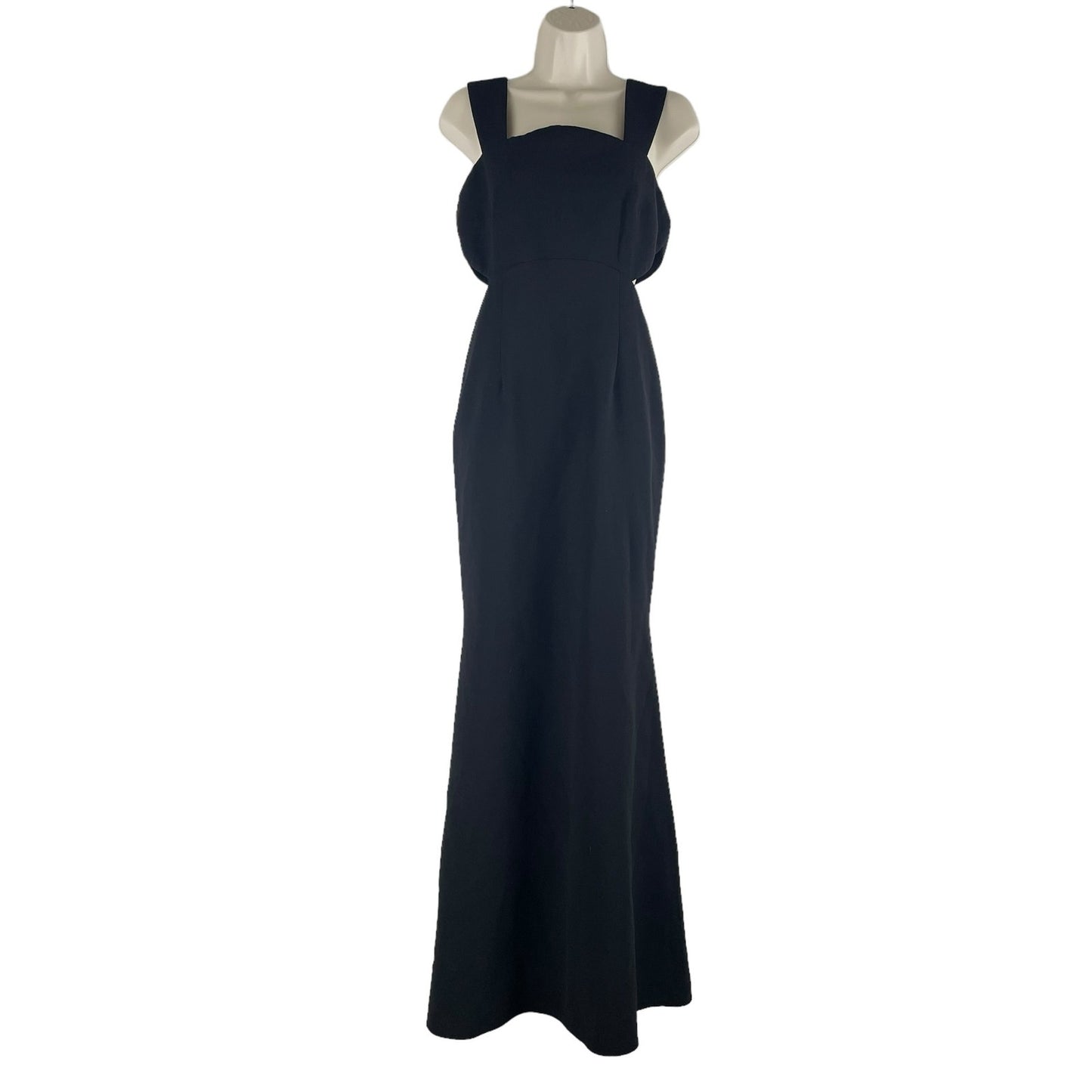 Jill Stuart Square Neck Waist Cut Out Evening Gown Maxi Dress Black Size 4