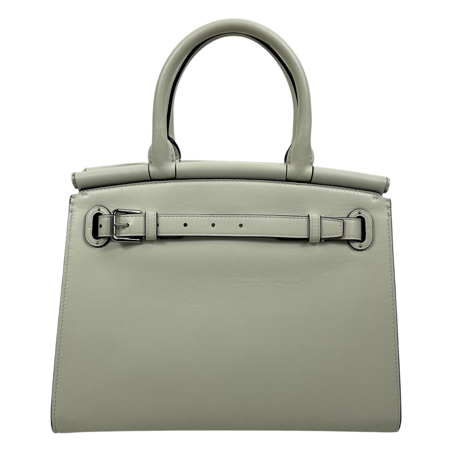 Ralph Lauren Collection RL50 Leather Medium Satchel Top Handle Bag White