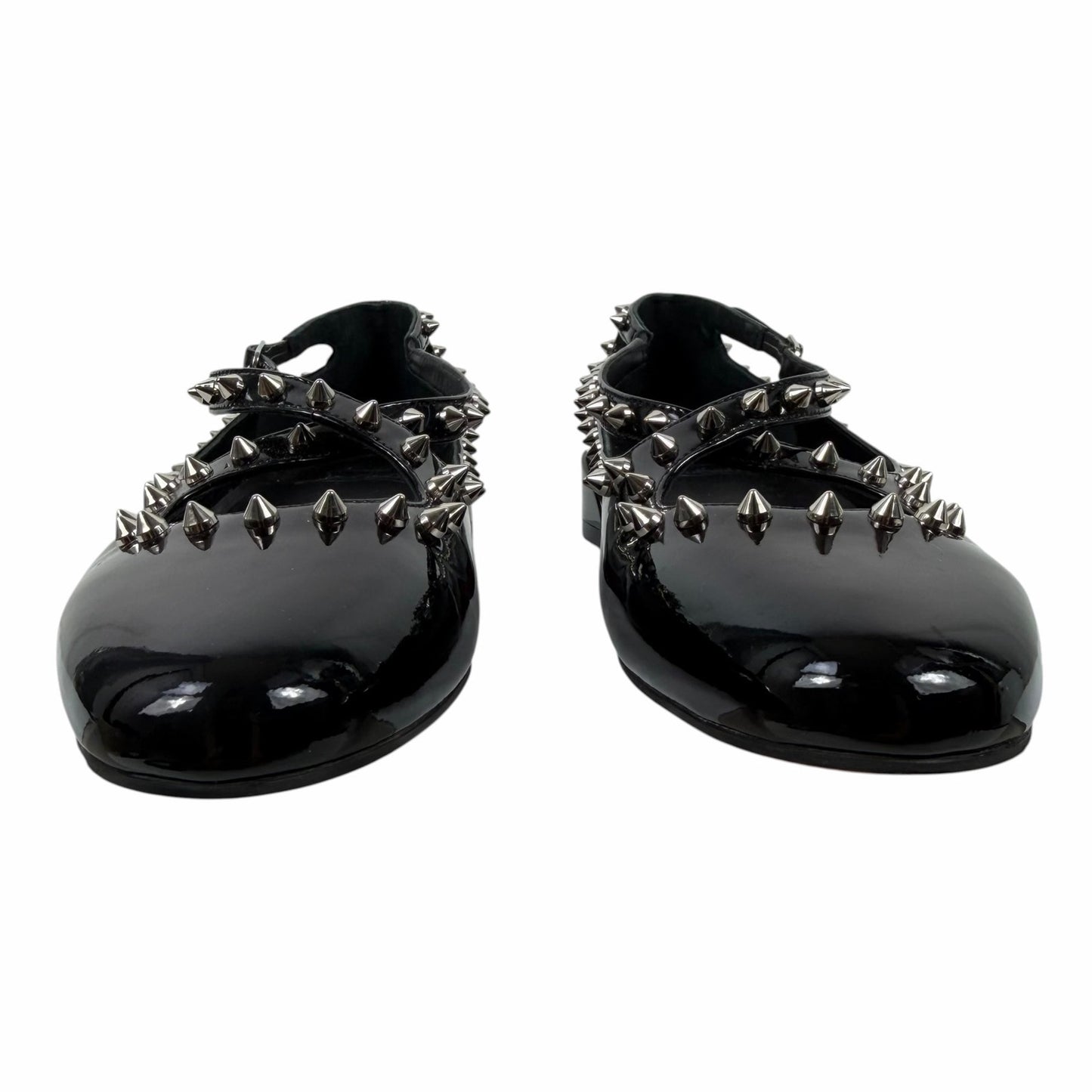 Christian Louboutin Pilouta Jane Spiked Patent Flats Black Size 36.5