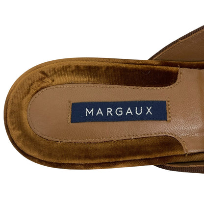 Margaux Velvet Pointed Toe Slip On Mules Rust Brown Size 41.5M