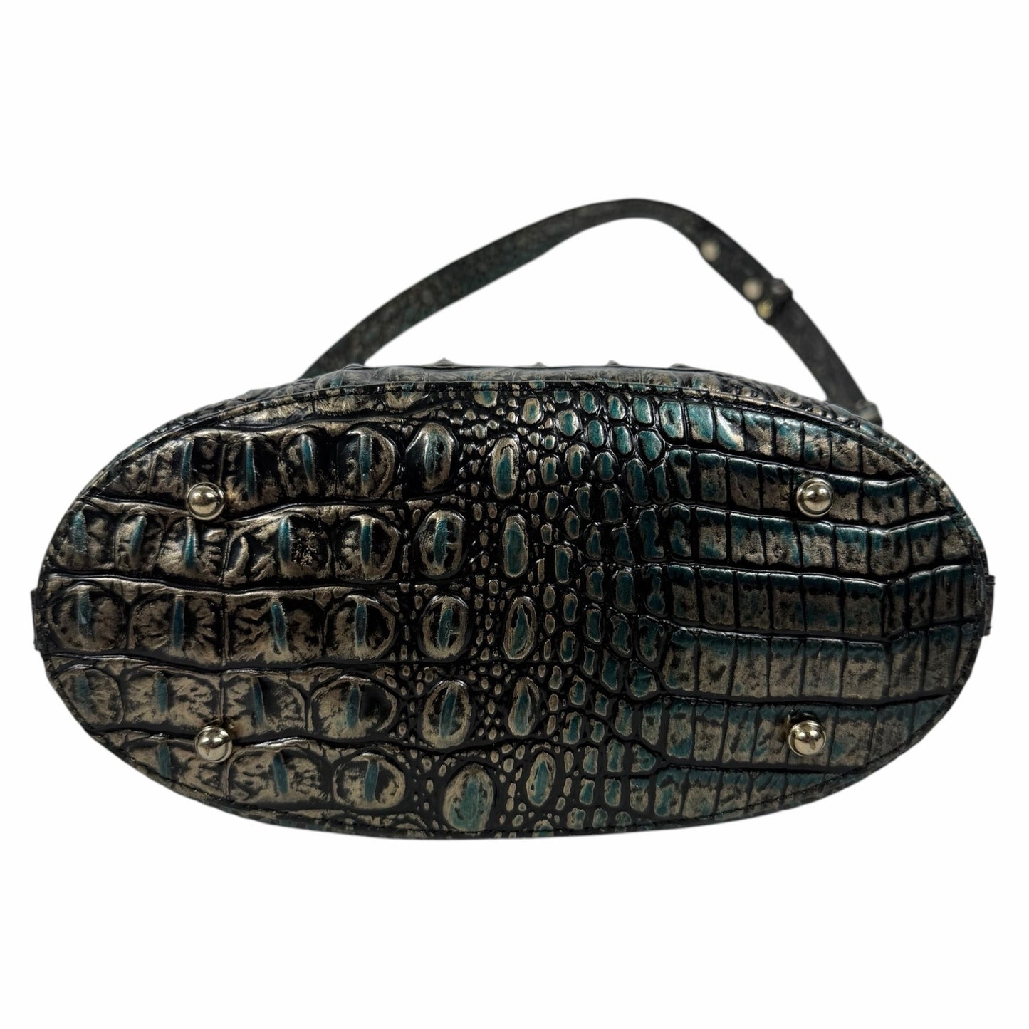 Brahmin Quinn Agata Melbourne Bucket Bag Metallic Green