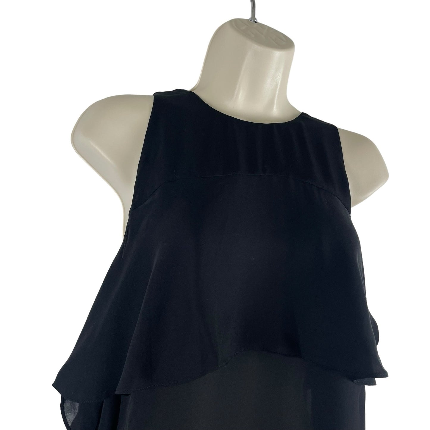 Ramy Brook Penelope Silk Cold Shoulder Tie Sleeve Top Black Size M