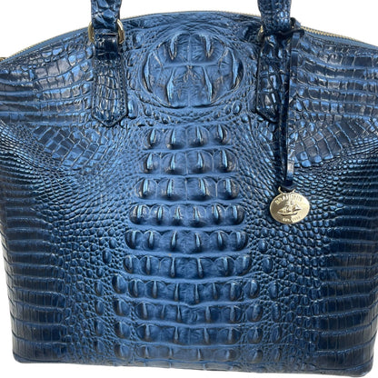Brahmin Large Duxbury Satchel Bag Melbourne Blue Leather Croc