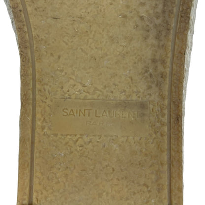 Saint Laurent Logo Monogram Nappa Leather Espadrilles Rose Poudre Size 38