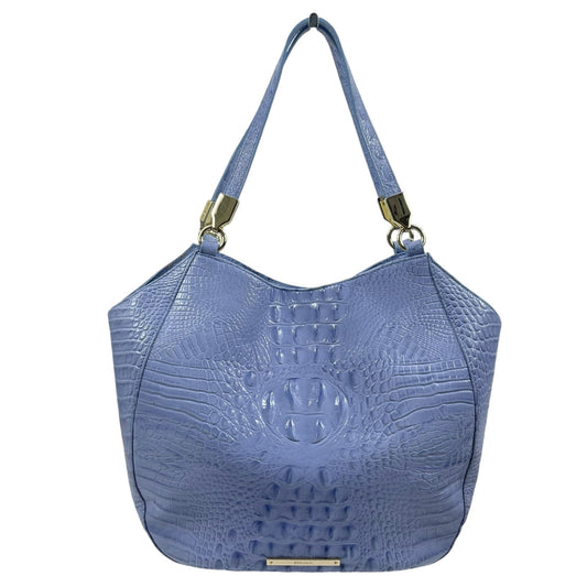 Brahmin Marianna Melbourne Leather Tote Bag Periwinkle Blue Croc Embossed