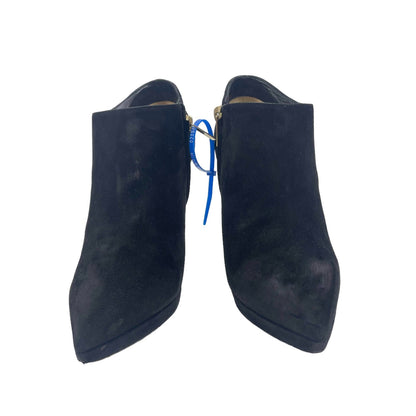 Jimmy Choo Ren 100 Pointed Toe Suede Ankle Boots Black Size 39