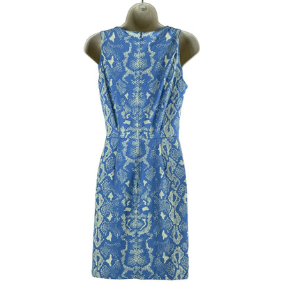 J. McLaughlin Catalina Snakeskin Sheath Mini Dress Blue Tan Size XS