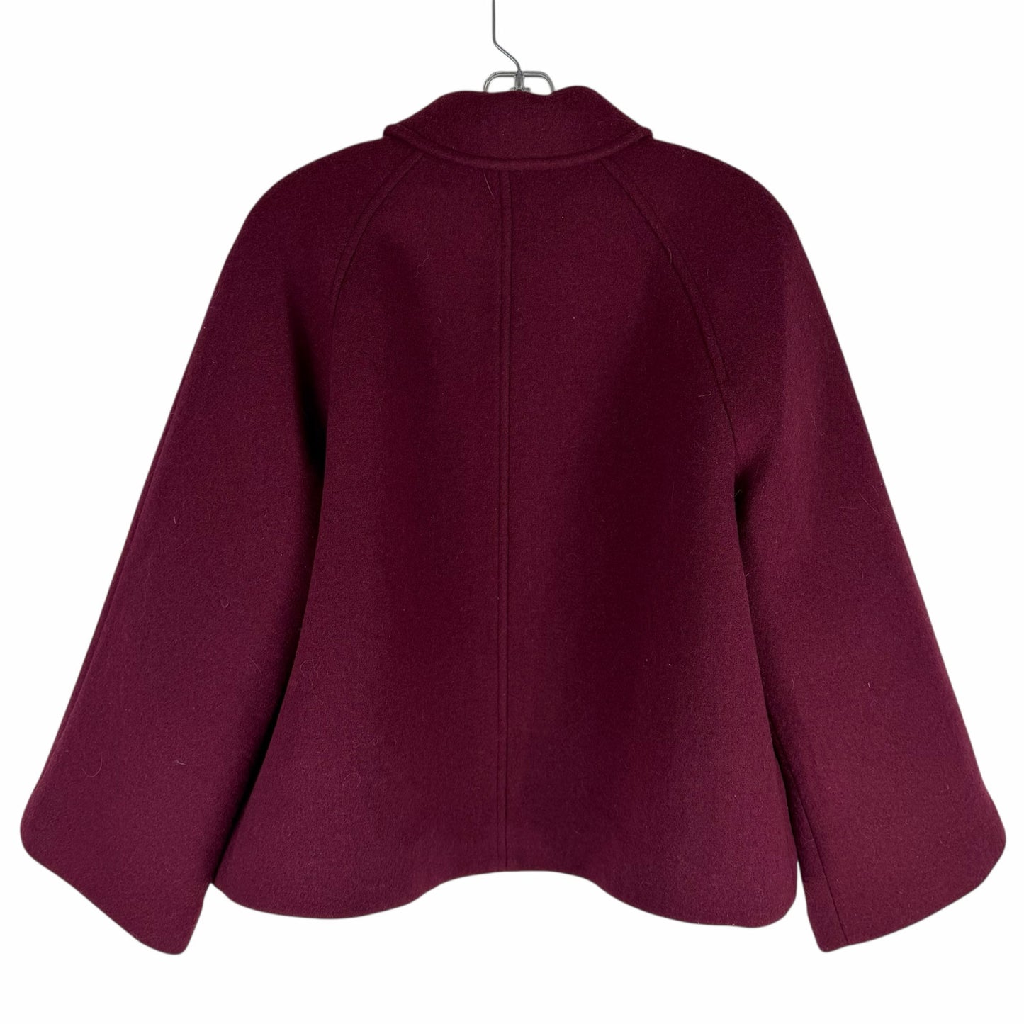 J. Crew Cropped Wool Blend Swing Coat Vintage Burgundy Size M Petite