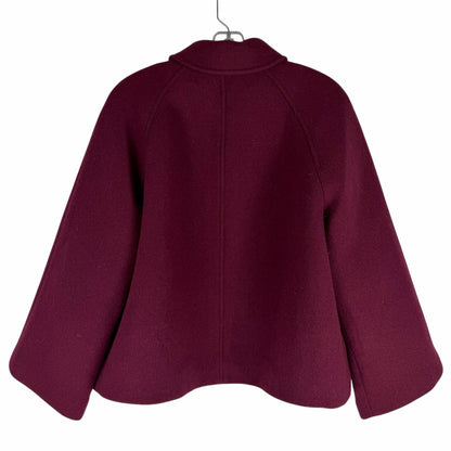 J. Crew Cropped Wool Blend Swing Coat Vintage Burgundy Size M Petite