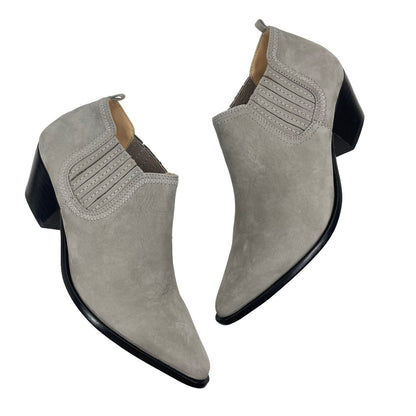 Schutz Jacqueline Pointed Toe Ankle Boots Grey Size 10.5