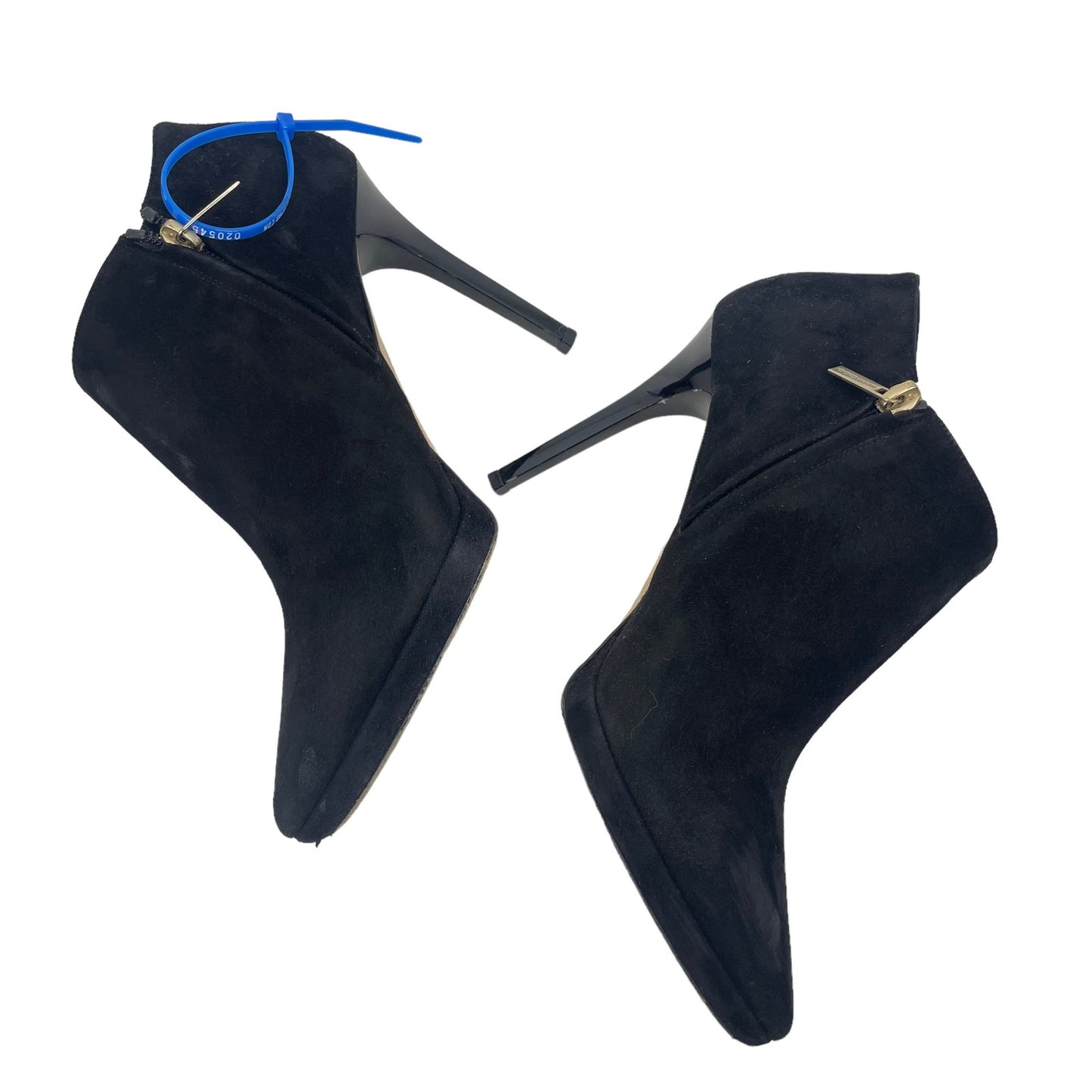 Jimmy Choo Ren 100 Pointed Toe Suede Ankle Boots Black Size 39