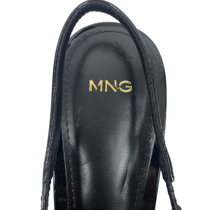 Mango Pointed Toe Kitten Heel Slingback Pump Link Strap Size 40/ 9